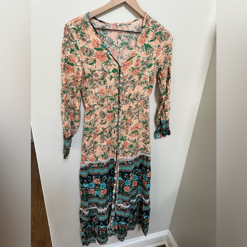 Floral Button-Down Swim Cover Up